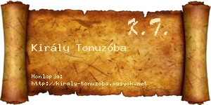 Király Tonuzóba névjegykártya